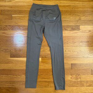 GYMSHARK Leggings with Pockets in Brown - Size Small